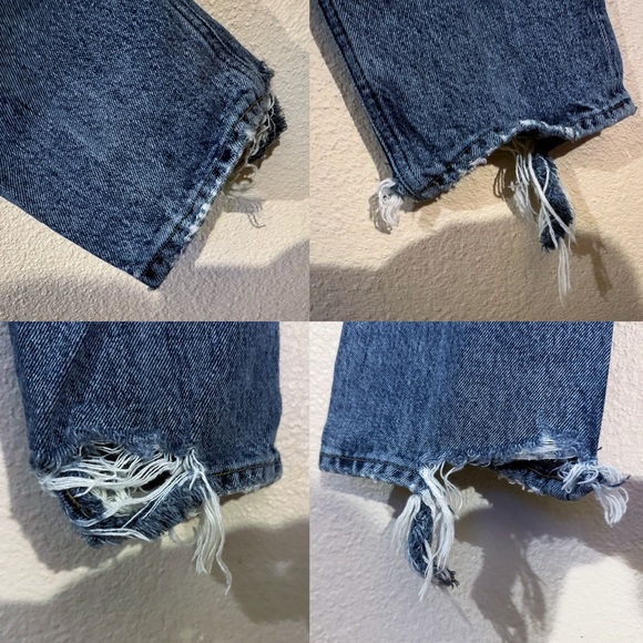 Agolde Riley High Rise Straight Crop in Emulsion 25 High Rise Ankle Chewed Hem - Picture 13 of 17